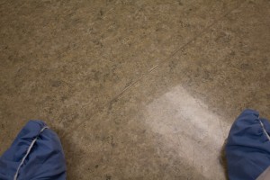 Wes waiting in the Hallway